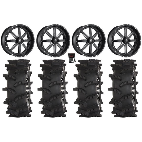Fuel Maverick 24" Wheels Black 37" Outlaw Max Tires Polaris RZR XP 1000 / PRO XP / Ranger XP 900/1000