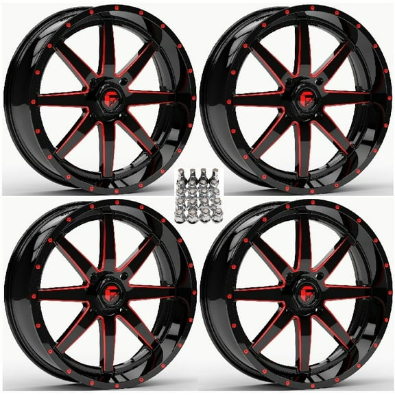 Fuel Maverick ATV Wheels Red/Black 22" Can-Am Commander Maverick Renegade Outlander Defender