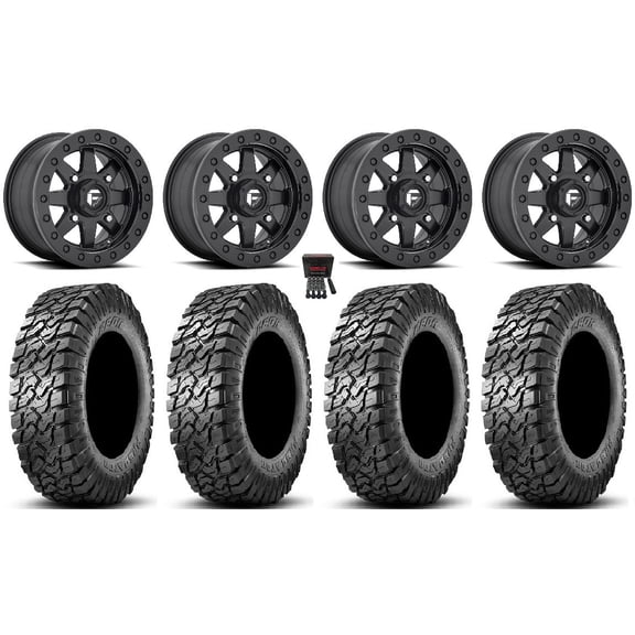Fuel Maverick Bdlk 15" Wheels Bk 30" Predator Tires Can-Am Maverick X3 / Honda Pioneer 1000 / Talon