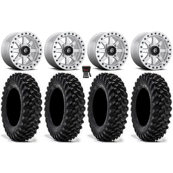 Fuel Maverick Bdlk 15" Wheels Mh 32" Warrior XT Tires Kawasaki Mule Pro FXT