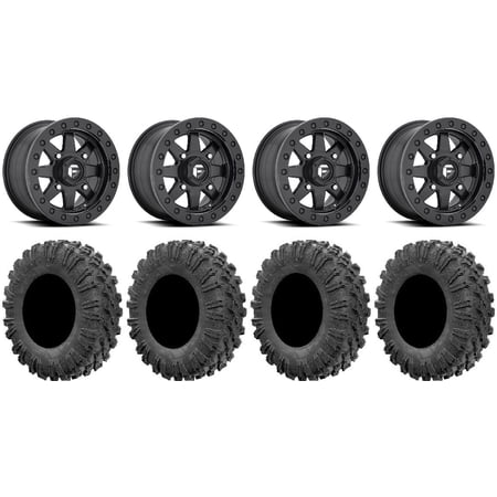Fuel Maverick Bdlk Bk 15" Wheels 32" MotoRavage Tires Kawasaki Mule Pro FXT