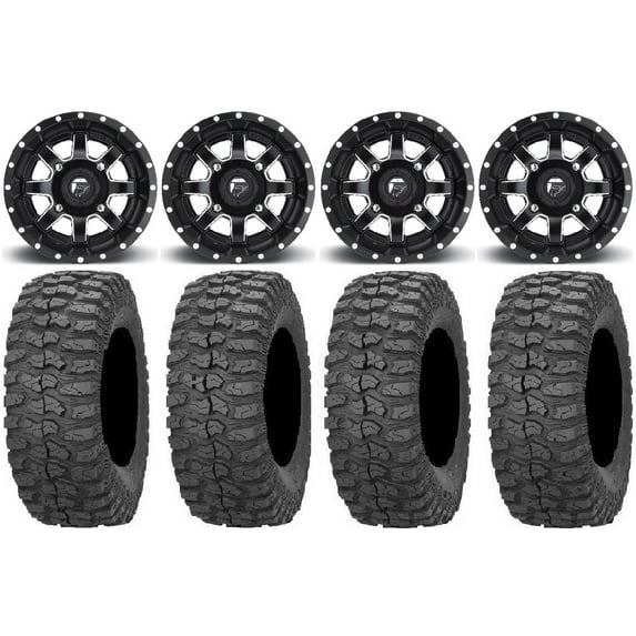 Fuel Maverick Black 15" Wheels 32" Rock-A-Billy Tires Sportsman RZR Ranger