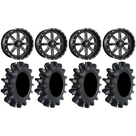 Fuel Maverick Black 16" Wheels 35" Interforce II Tires Can-Am Commander Maverick Renegade Outlander Defender