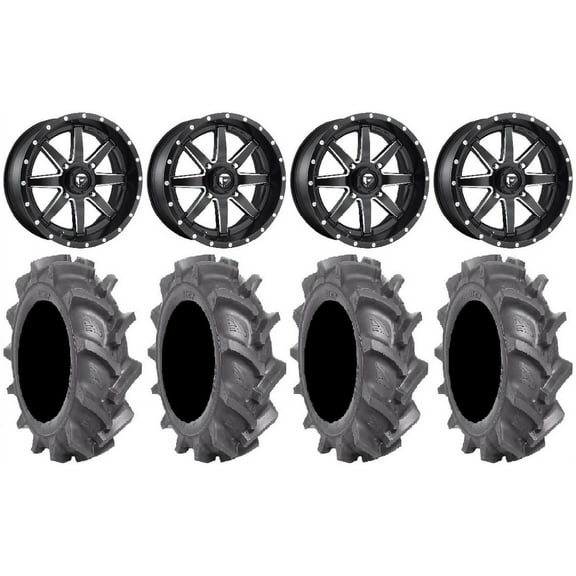 Fuel Maverick Black 18" Wheels 33" BKT AT 171 Tires Polaris RZR XP 1000 / PRO XP / Ranger XP 900/1000