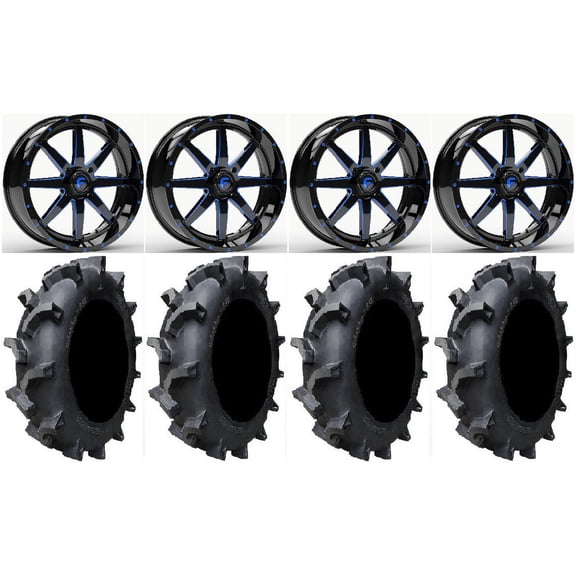 Fuel Maverick Blue 20" Wheels 35" Interforce 628 Tires Can-Am Commander Maverick Renegade Outlander Defender