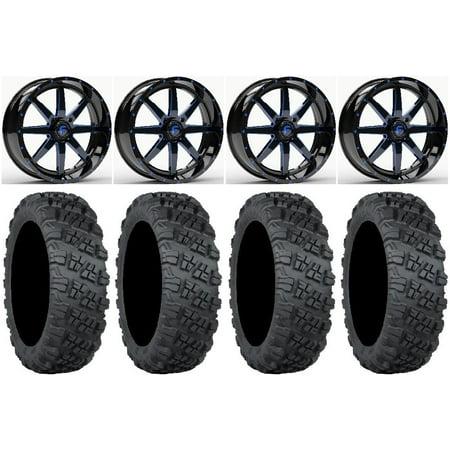 Fuel Maverick Blue 20" Wheels 35" Versa Cross V3 Tires Sportsman RZR Ranger