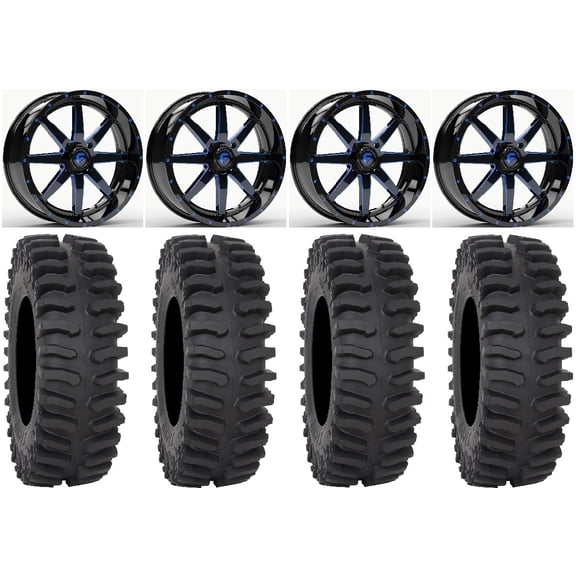 Fuel Maverick Blue 20" Wheels 35" XT400 Tires Sportsman RZR Ranger