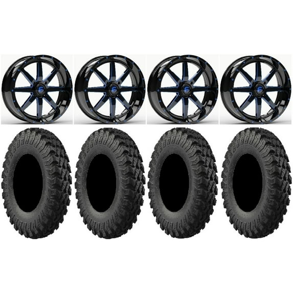 Fuel Maverick Blue 22" Wheels 35" MotoRally Tires Polaris RZR XP 1000 / PRO XP / Ranger XP 900/1000