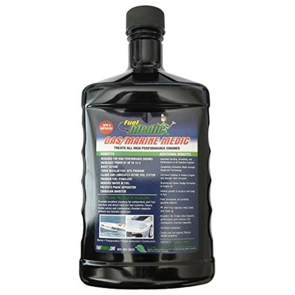 Fuel Medics 37363 Gasoline/Marine Medic Fuel Treatment with Ring Cleaner for Boats, 32-Ounce