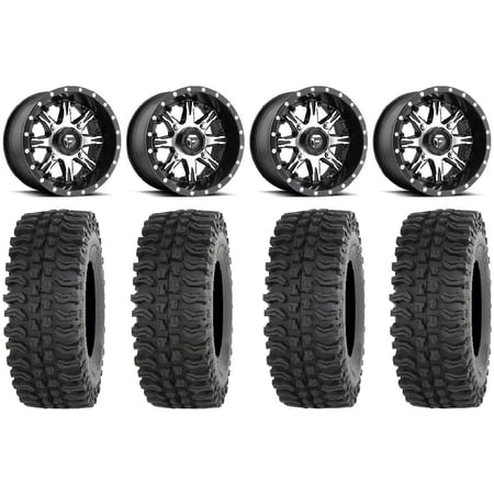 Fuel Nutz Black 14" Wheels 30" BDC Tires Kawasaki Mule Pro FXT