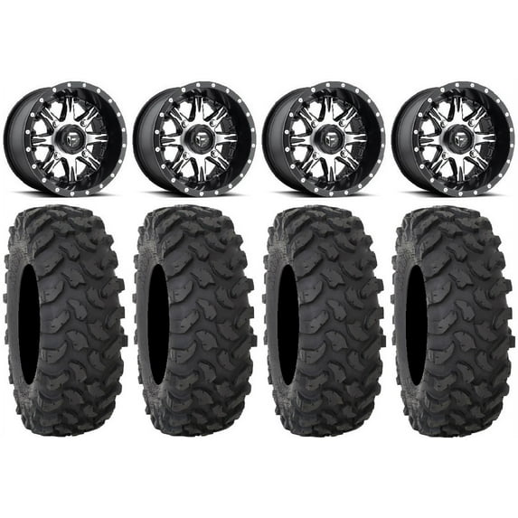 Fuel Nutz Black 14" Wheels 32" XTR370 Tires Sportsman RZR Ranger