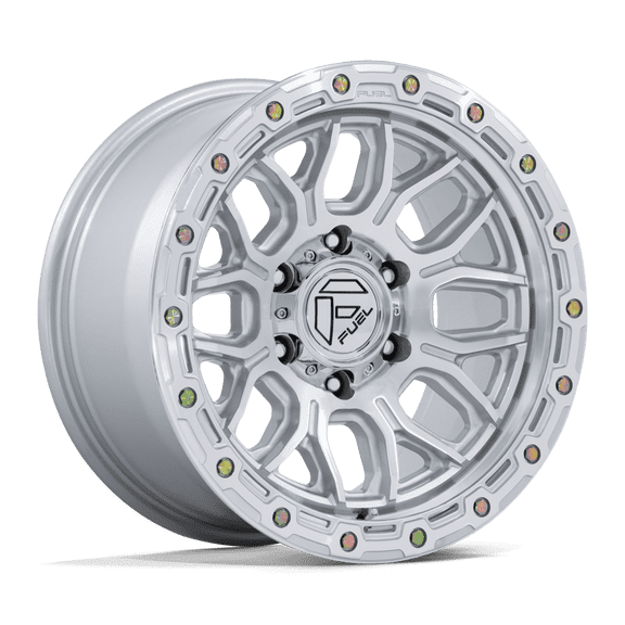 Fuel Off-Road - Surge - 18in, Cast Aluminum, Gloss Silver W/ Machined Face, 18X9, 6X135, 20mm, 194933423392, SAE J2530 JWL VIA