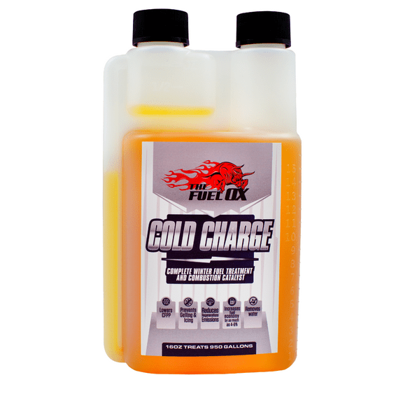 Fuel Ox Cold Charge - Complete Winter Fuel Treatment and Combustion Catalyst - Anti-Gel Fuel Additive & Diesel Engine Lubricant - Prevents Diesel Gelling and Improves Diesel Performance - 16oz Bottle