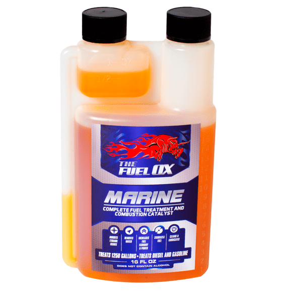 Fuel Ox Marine - Complete Fuel Treatment & Combustion Catalyst - Additive for Gas/Diesel - For Inboard or Outboard Motors - Treats Fuel for Boats or Jet Skis - Treats 1250 Gallons -16oz Bottle