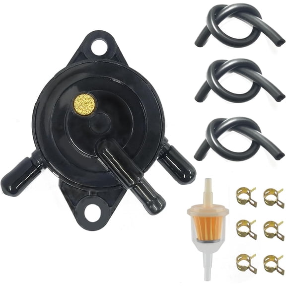 Fuel Pump with Filter and Oil Hose Fit for Kohler 17HP-25HP Cub Cadet Briggs and Stratton mikuni John Deere Kawasaki Yamaha Golf Cart Lawn Mower Small engine 808492 808656