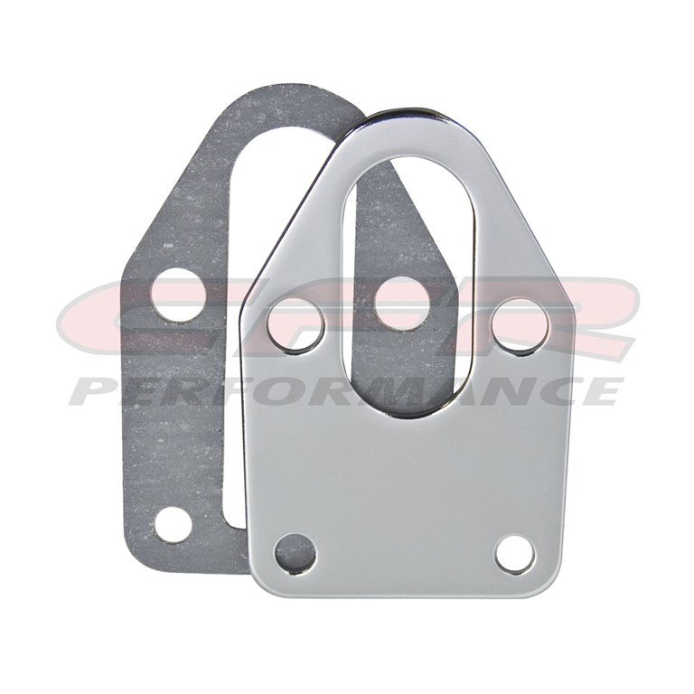 Chrome Small Block Chevy Mechanical Fuel Pump Mounting Plate (283 327 350 383 400) – Ss Performance S2310