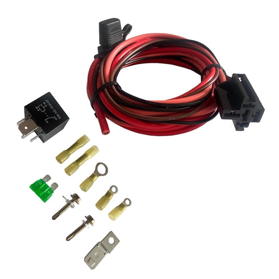 Fuel Pump Relay Kit 30247 With Wiring Harness, 40A 12V Heavy Duty Relay Assembly, Inline Fuse Holder For Electric Fuel Pump Bypass, Copper PVC, Direct Battery Connect
