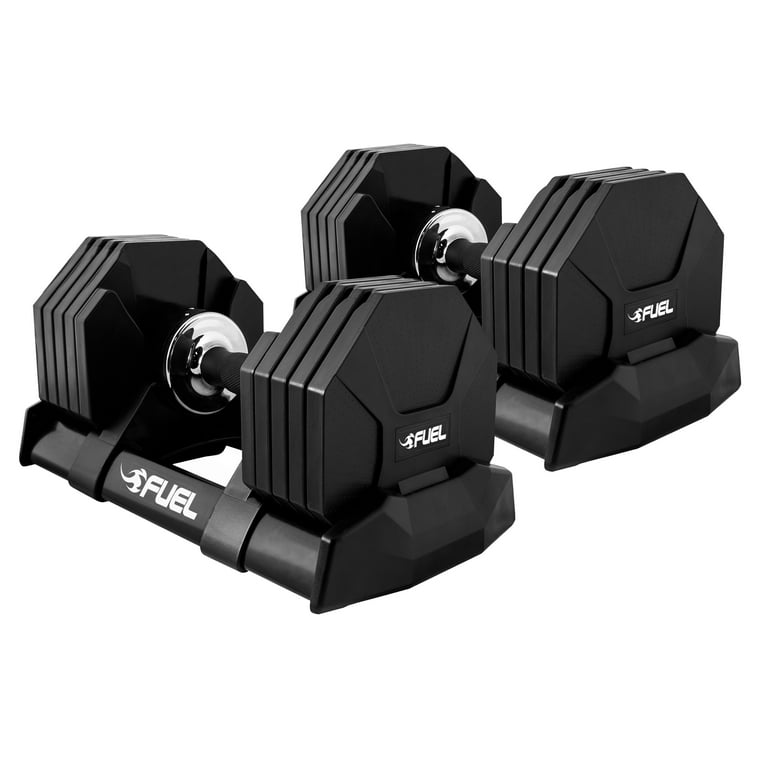 Fuel Pureformance Adjustable Dumbbells Quick Select 5 50 Pounds Pair Ships in 2 boxes Walmart