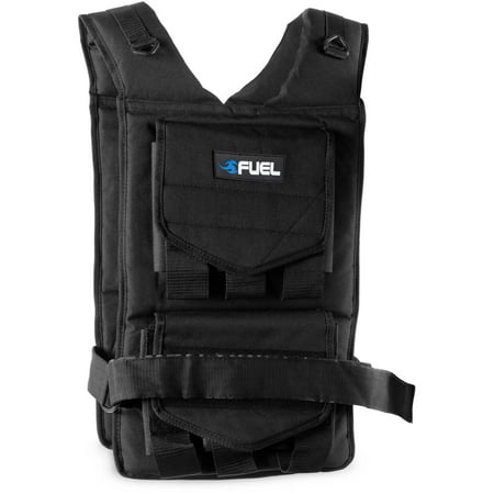 Fuel Pureformance Adjustable Fitness Training Weighted Vest, 50 lbs ((12) 4 lb Removable Weight Pouches)
