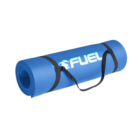 Fuel Pureformance High Density Exercise Mat with Carrying Strap, Blue (.47 In. Thick)