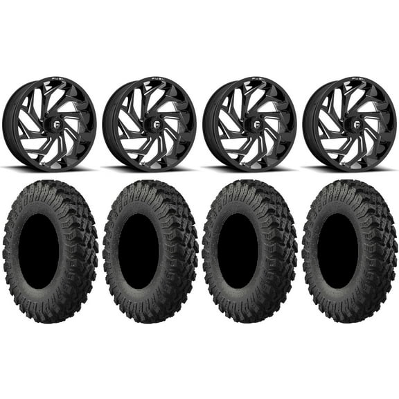 Fuel Reaction 18" Wheels Black 35" MotoRally Tires Polaris RZR XP 1000 / PRO XP / Ranger XP 900/1000