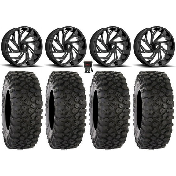 Fuel Reaction 18" Wheels Black 35" XC450 Tires Polaris RZR XP 1000 / PRO XP / Ranger XP 900/1000