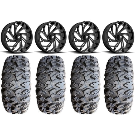 Fuel Reaction 20" Wheels Black 33" MotoClaw Tires Sportsman RZR Ranger