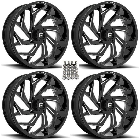 Fuel Reaction 22" ATV Wheels Black +0mm Can-Am Commander Maverick Renegade Outlander Defender