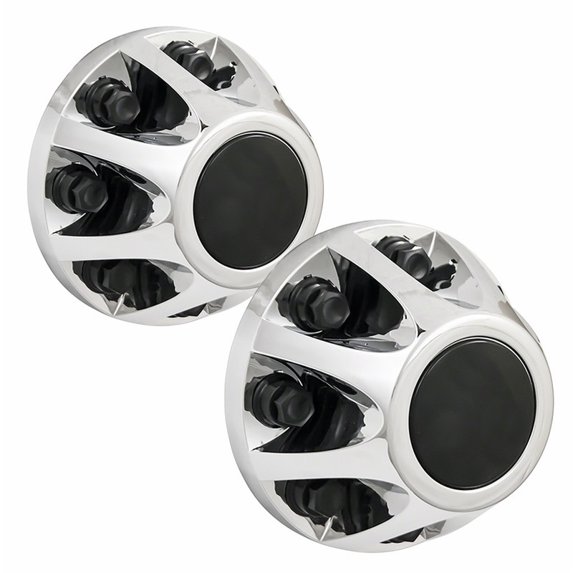 Fuel Rider Set of 2 Chrome ABS Center Caps Compatible with 2007-2010 GMC Sierra 3500 HD, 2008-2010 Chevrolet Silverado 3500 HD Rear Pair Only