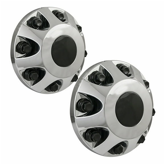 Fuel Rider Set of 2 Chrome ABS Center Caps Compatible with 2011-2023 Chevrolet Silverado 3500 HD, 2011-2023 GMC Sierra 3500 HD Front Pair Only
