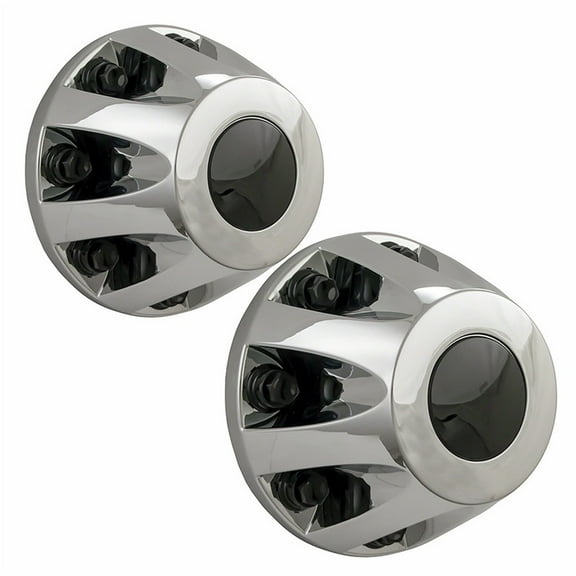 Fuel Rider Set of 2 Chrome ABS Center Caps Compatible with 2011-2023 Chevrolet Silverado 3500 HD, 2011-2023 GMC Sierra 3500 HD Rear Pair Only