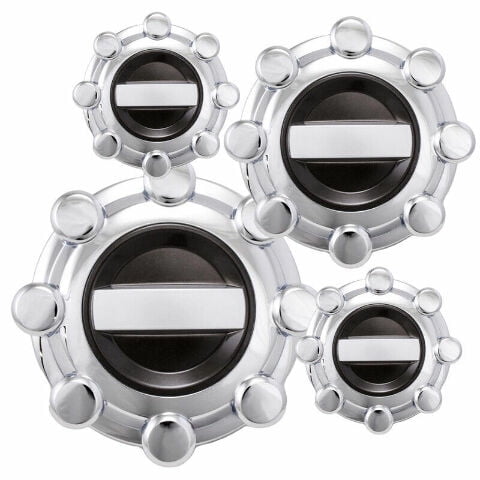 Fuel Rider Set of 2 Chrome ABS Center Caps Compatible with Select Year and Submodels for Ford F-250 Super Duty, F-350 Super Duty Rear Pair Only