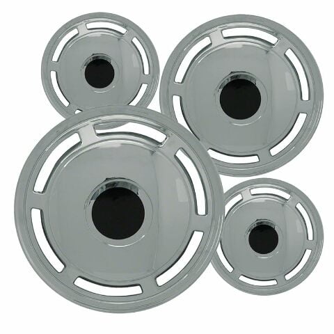 Fuel Rider Set of 4 15 inch Chrome Snap-On Hubcaps With 6 Hole Compatible With 1986-1996 Chevrolet Caprice Standard Steel Wheel Covers
