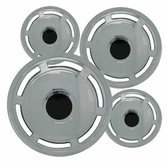 Fuel Rider Set of 4 15 inch Chrome Snap-On Hubcaps With 6 Hole Compatible With 1986-1996 Chevrolet Caprice Standard Steel Wheel Covers