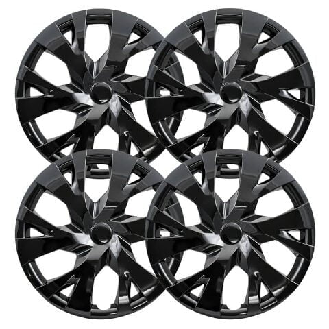 Fuel Rider Set of 4 15 inch Gloss Black Snap-On Hubcaps With 6 Y Spoke Compatible With 2018 Toyota Yaris Standard Steel Wheel Covers