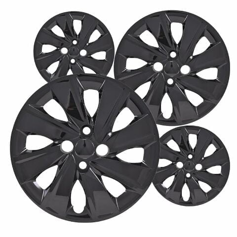 Fuel Rider Set of 4 15 inch Gloss Black Snap-On Hubcaps With 8 Directional Spoke Compatible With 2018-2020 Kia Rio S Standard Steel Wheel Covers