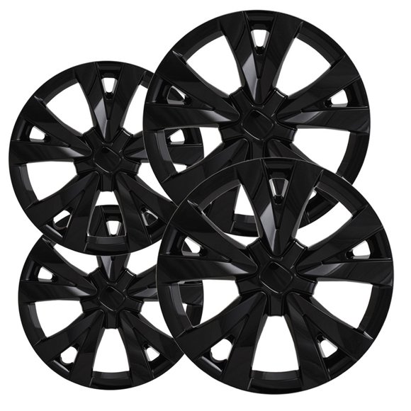 Fuel Rider Set of 4 15 inch Silver Screw-On Hubcaps with 5 Spoke Compatible with 2019-2022 Chevrolet Spark LS Standard Steel Wheel Covers