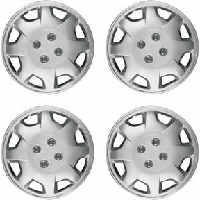 Fuel Rider Set of 4 15 inch Silver Snap-On Hubcaps With 8 Spoke Compatible With 1998-2002 Honda Accord Standard Steel Wheel Covers