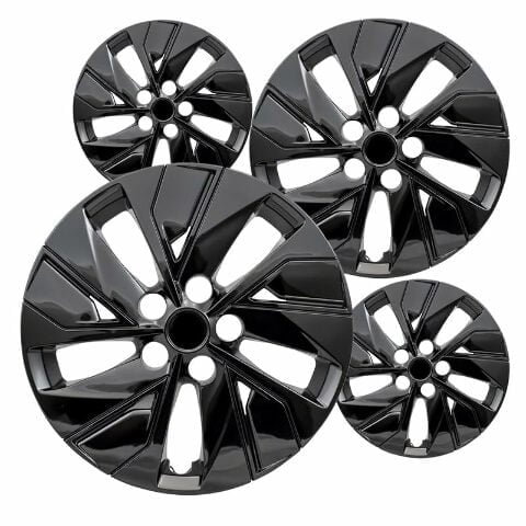 Fuel Rider Set of 4 16 inch Gloss Black Snap-On Hubcaps With 5 Split ...