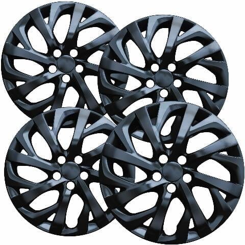 Fuel Rider Set of 4 16 inch Gloss Black Snap-On Hubcaps With 6 Spoke Compatible With 2017-2019 Toyota Corolla LE Standard Steel Wheel Covers