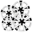 thumbnail image 1 of Fuel Rider Set of 4 16 inch Gloss Black Snap-On Hubcaps with 5 V Spoke Compatible with 2022-2024 Honda Civic LX Standard Steel Wheel Covers, 1 of 5