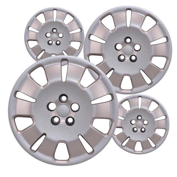 Fuel Rider Set of 4 16 inch Silver Bolt-On Hubcaps With 10 Spoke Compatible With 2015-2021 Ram ProMaster City Standard Steel Wheel Covers