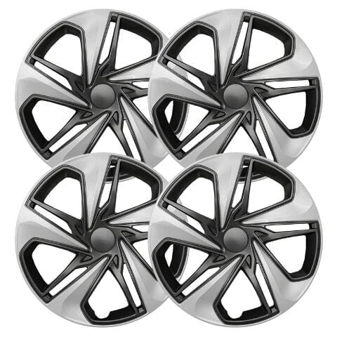 Fuel Rider Set of 4 16 inch Silver & Charcoal Snap-On Hubcaps Compatible With 19-20 Honda Civic EX-L EX LX Si Sport Touring Type R Steel Wheels