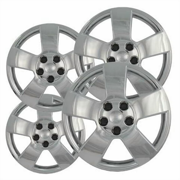 Fuel Rider Set of 4 16 inch Silver Screw-On Hubcaps With 5 Spoke Compatible With 2006-2011 Chevrolet HHR Standard Steel Wheel Covers
