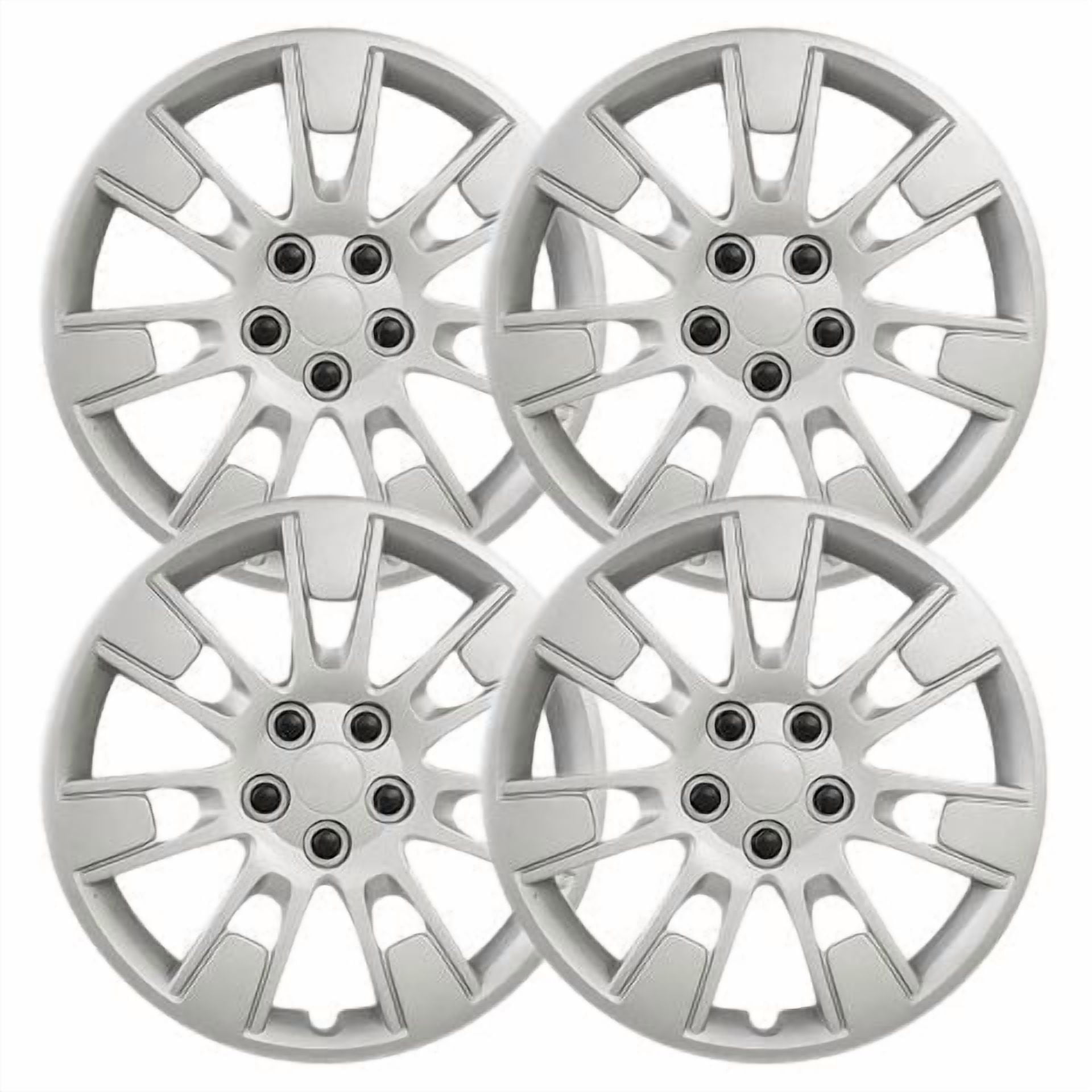 Fuel Rider Set of 4 16 inch Silver Snap-On Hubcaps Compatible With 2016 Toyota Corolla Special Edition 2014 Le Eco Plus 14-16 L, LE, LE Eco and S