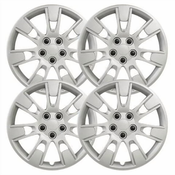 Fuel Rider Set of 4 16 inch Silver Snap-On Hubcaps Compatible With 2016 Toyota Corolla Special Edition 2014 Le Eco Plus 14-16 L, LE, LE Eco and S