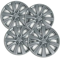 Fuel Rider Set of 4 16 inch Silver Snap-On Hubcaps With 10 Spoke Compatible With 2011-2013 Toyota Corolla Standard Steel Wheel Covers