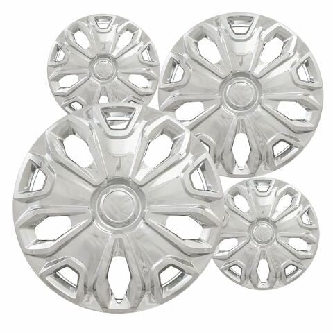 Fuel Rider Set of 4 16 inch Silver Snap-On Hubcaps With 5 Y Spoke Compatible With 2015-2023 Ford Transit Connect Standard Steel Wheel Covers