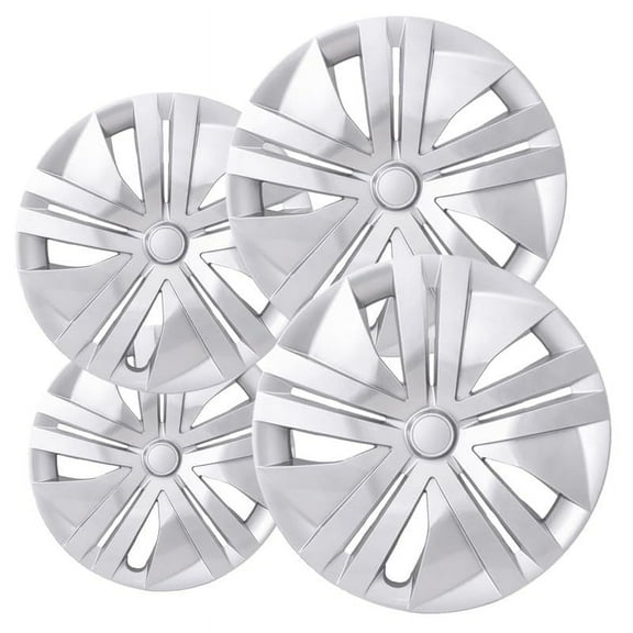 Fuel Rider Set of 4 16 inch Silver Snap-On Hubcaps with 10 Spoke Compatible with 2018-2025 Nissan Leaf S Standard Steel Wheel Covers