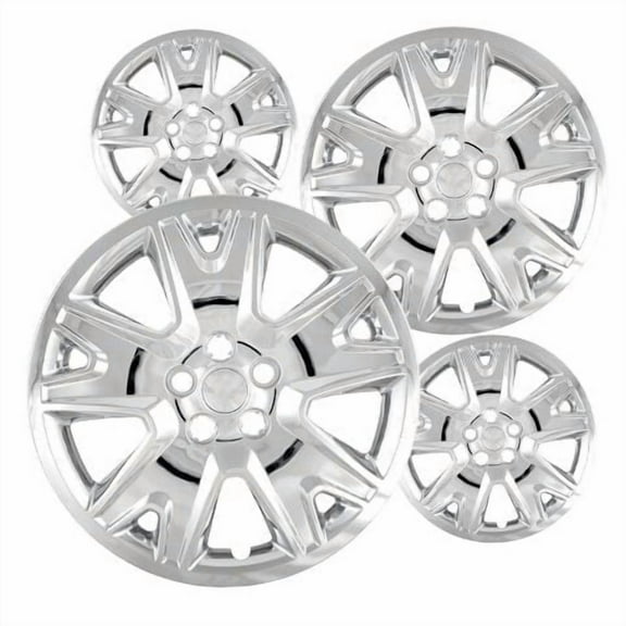 Fuel Rider Set of 4 17 inch Chrome Bolt-On Hubcaps Compatible With Select Ford Escape 13-16, 17-19 Escape S, SE, Titanium Standard Steel Wheel Covers